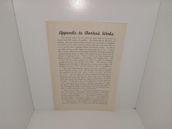 Appendix to Darter’s Works (Pamphlet) (Unknown Publishing Date) ~ Unknown Author