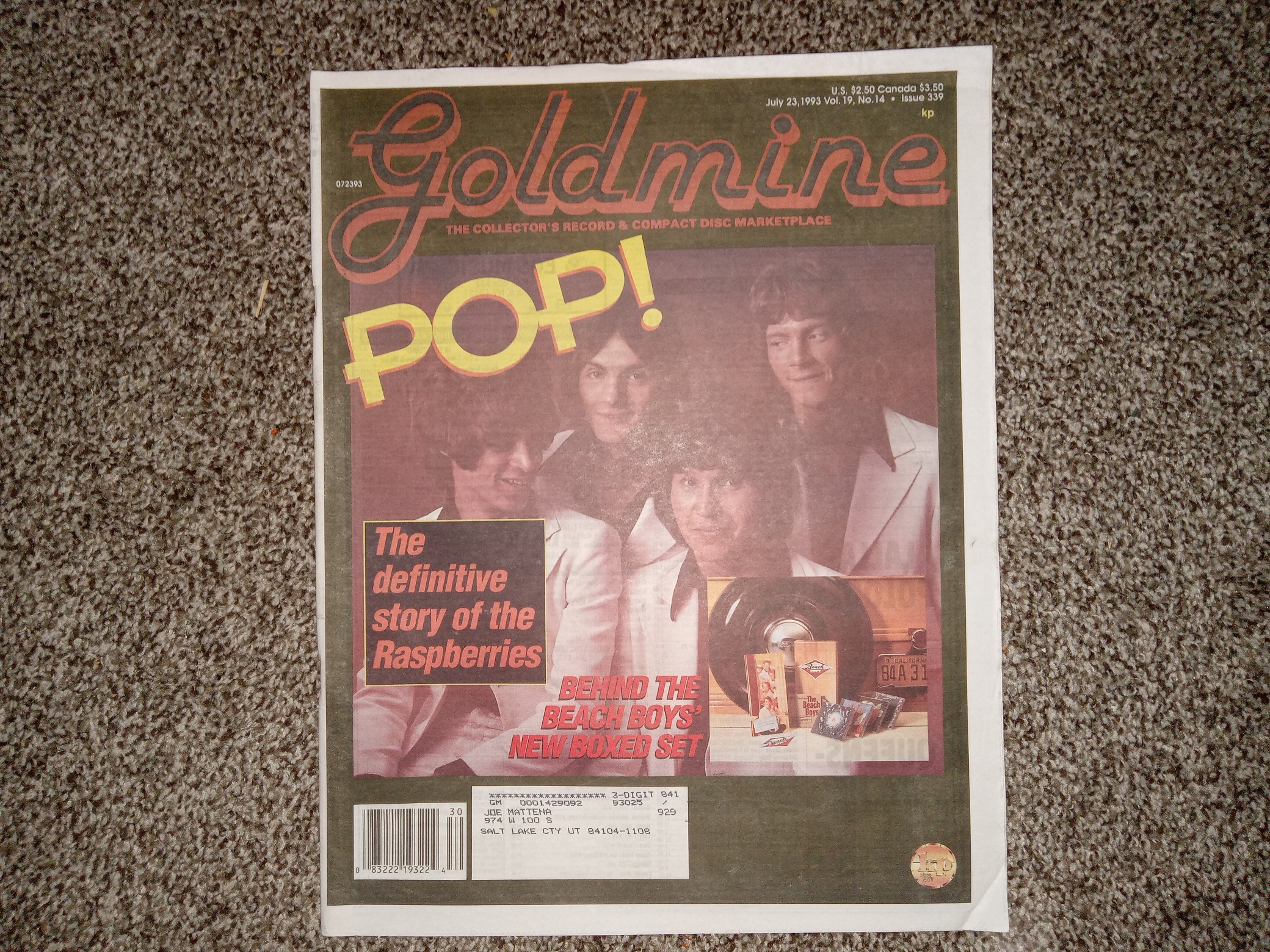 Goldmine: The Collector’s Recrod & Company Disc Marketplace: Vol. 19, No. 14, Issue, 339, July 23, 1993 (Newspaper) (1993)