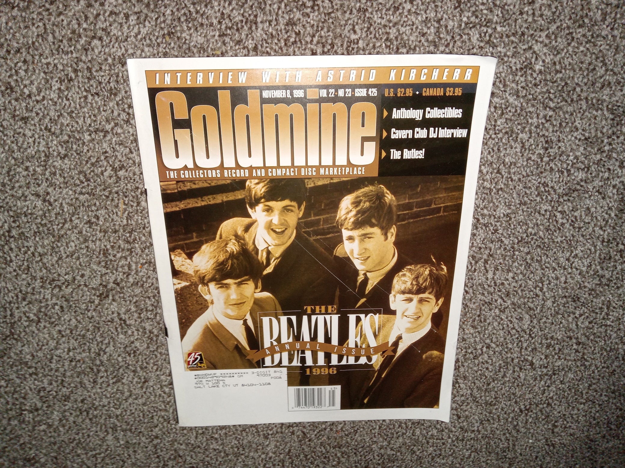Goldmine: The Collectors Record and Compact Disc Marketplace: Vol. 22, No. 23, Issue 425, November 8, 1996 (Newspaper) (1996)