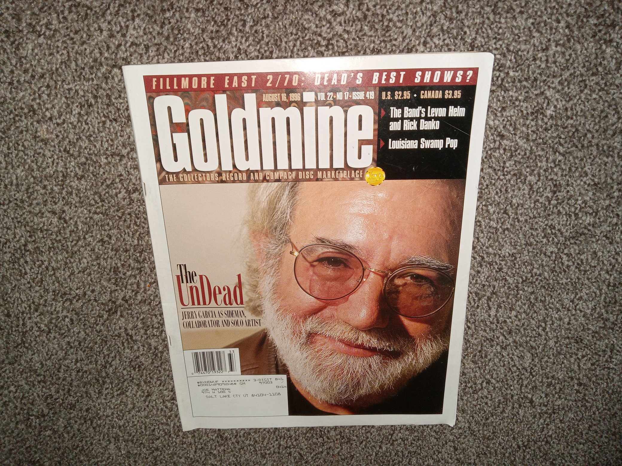 Goldmine: The Collectors Record and Compact Disc Marketplace: Vol. 22, No. 17, Issue 419, August 16, 1996 (Newspaper) (1996)