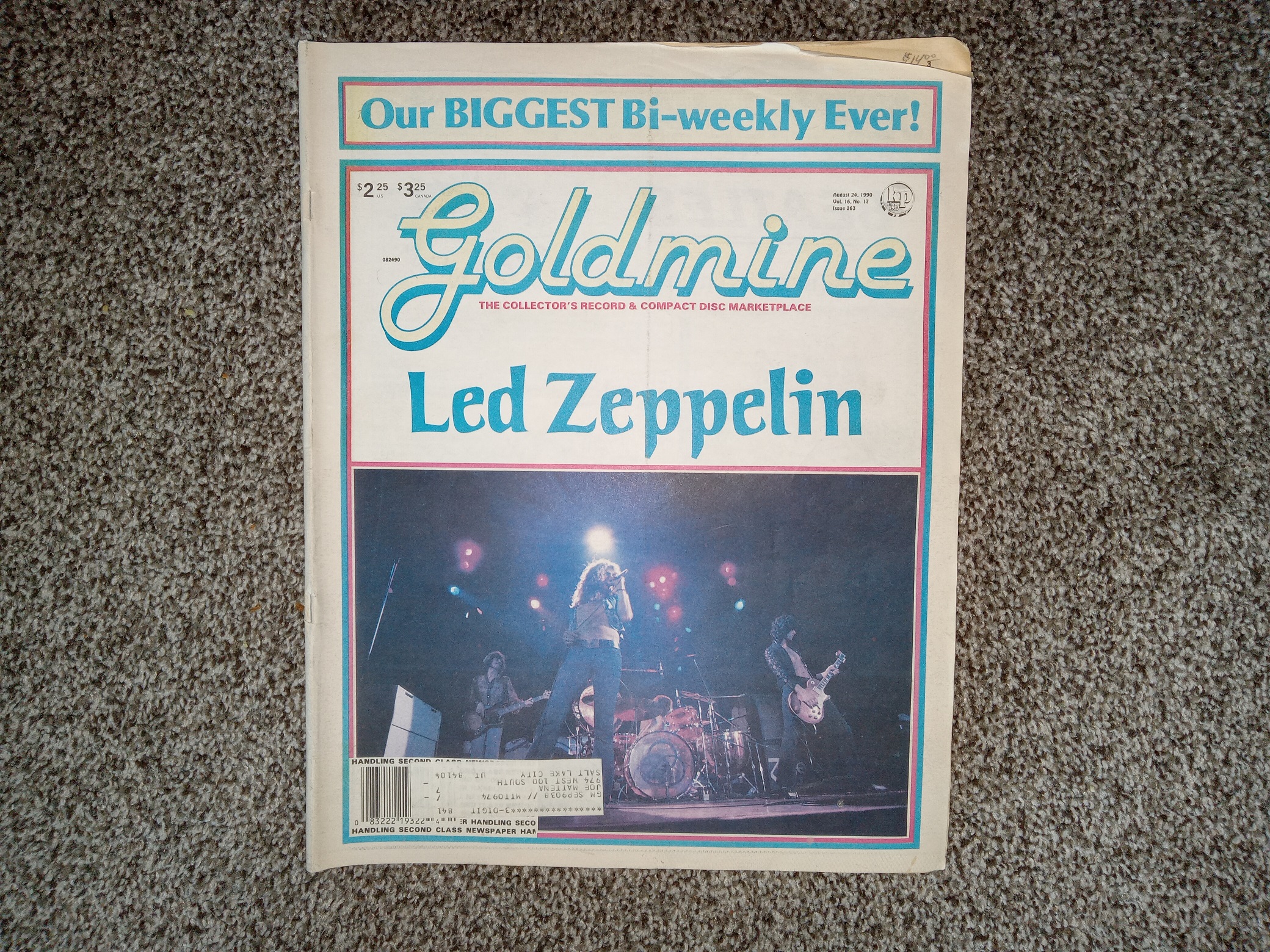 Goldmine: The Collector’s Record & Compact Disc Marketplace: Vol. 16, No. 17, Issue 263, August 24, 1990 (Newspaper) (1990)