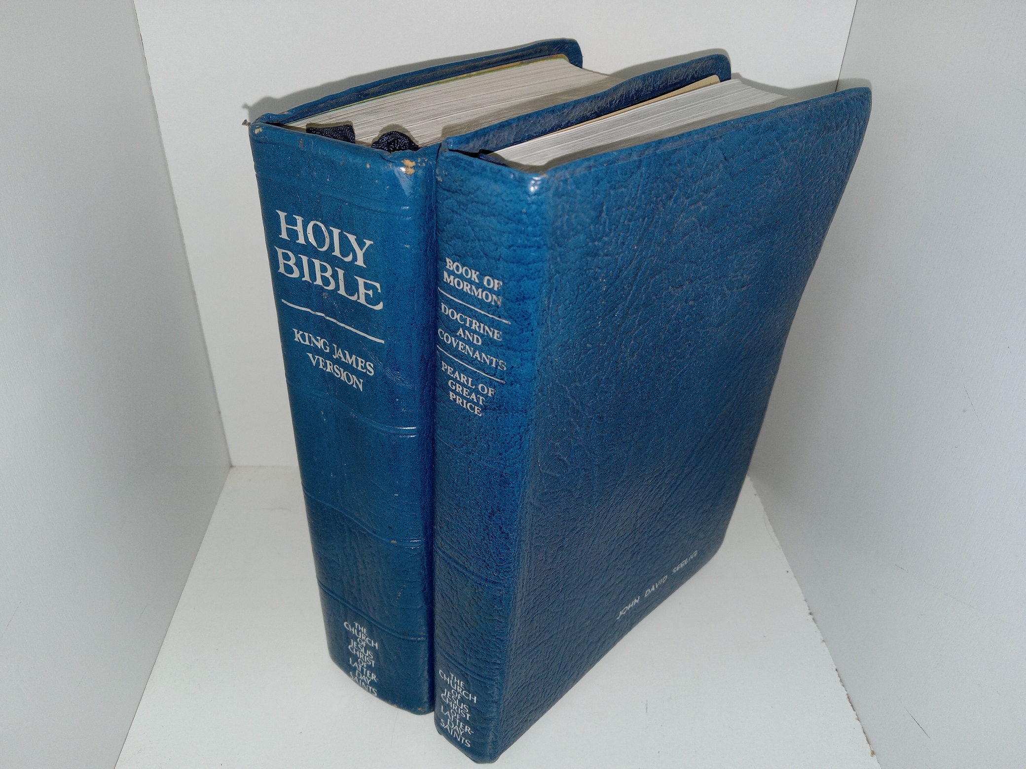 LDS, Blue Leather Holy Bible and Triple Combination (1981)