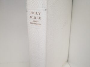 Holy Bible / Ready References – Missionary Edition – White Bendable Leather — Gold Leafed Indexed Page Edges — Code at End of N.T.: 50 C 76