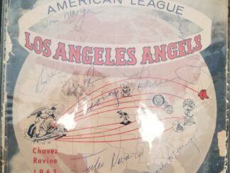 1963 — American League / Los Angeles Rams — Official Angels Scorebook — Signed on Cover by 7 Players