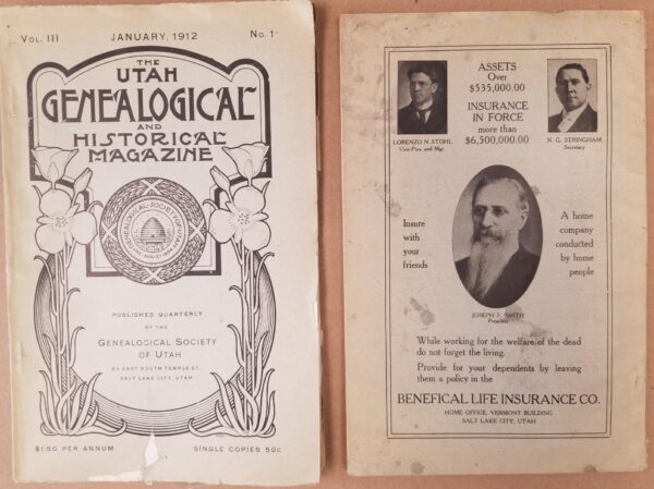 Utah Genealogical and Historical Magazine — January 1912 — Vol. III., No.1. — Single Issue Magazine — William Budge, Ancestors and Descendants / Ancestry of Erastus Snow