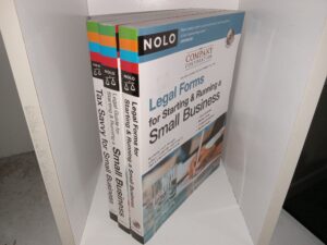 3 Textbooks about Starting Small Businesses: Tax Savvy for Small Business / Legal Guide for Starting & Running a Small Business / Legal Forms for Starting & Running a Small Business (See Details)