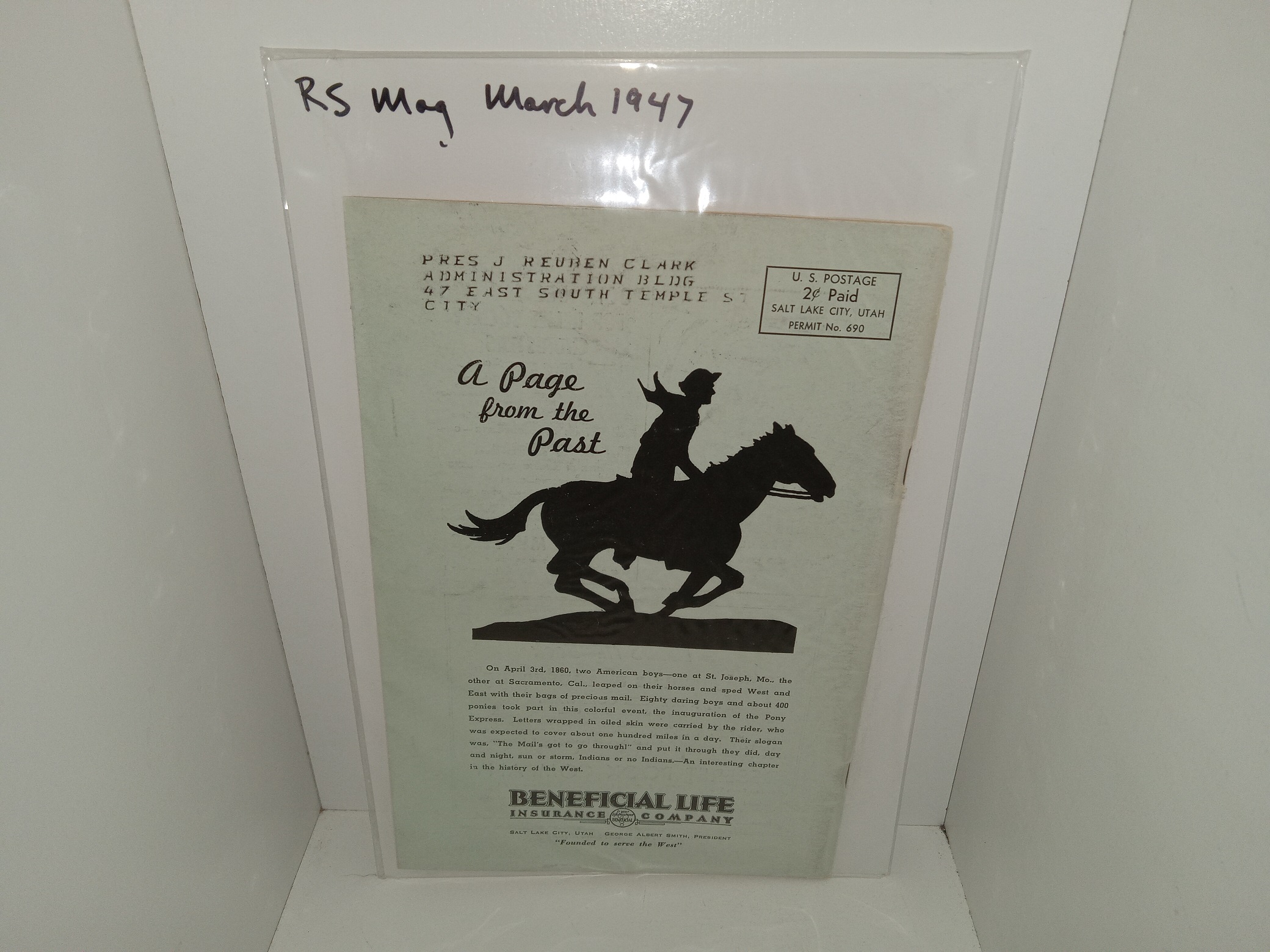 The Relief Society Magazine: March, 1947 (Mailed to Pres. J. Reuben Clark) (1947)