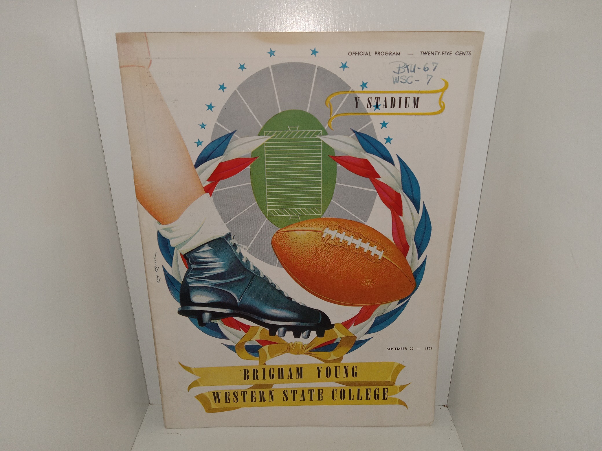 Brigham young VS. Western State College: Y Stadium – September 22, 1951: Official Program (Magazine) (Program) (1951)