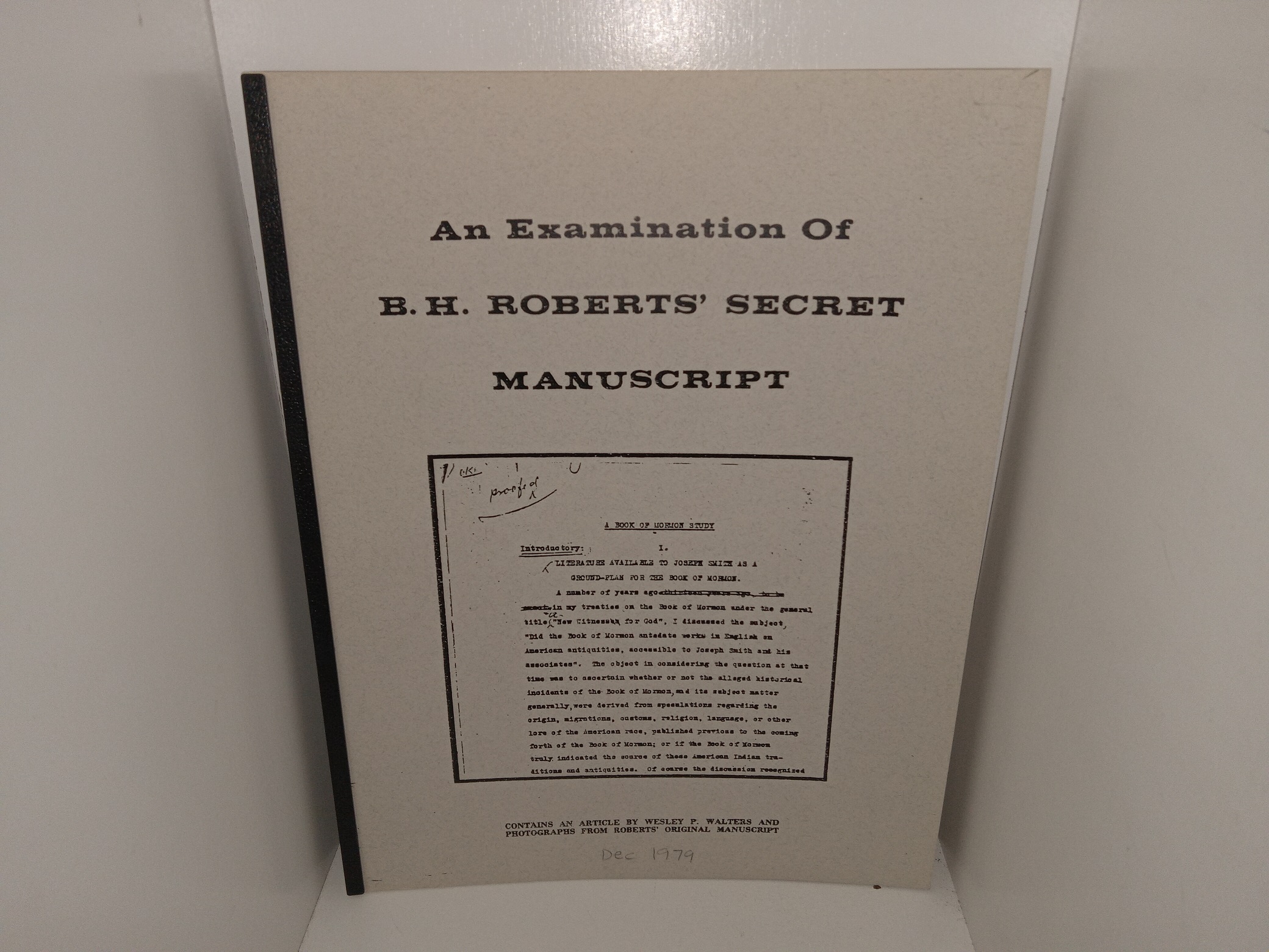 An Examination of B.H. Roberts’ Secret Manuscript (1979) ~ Unknown Author