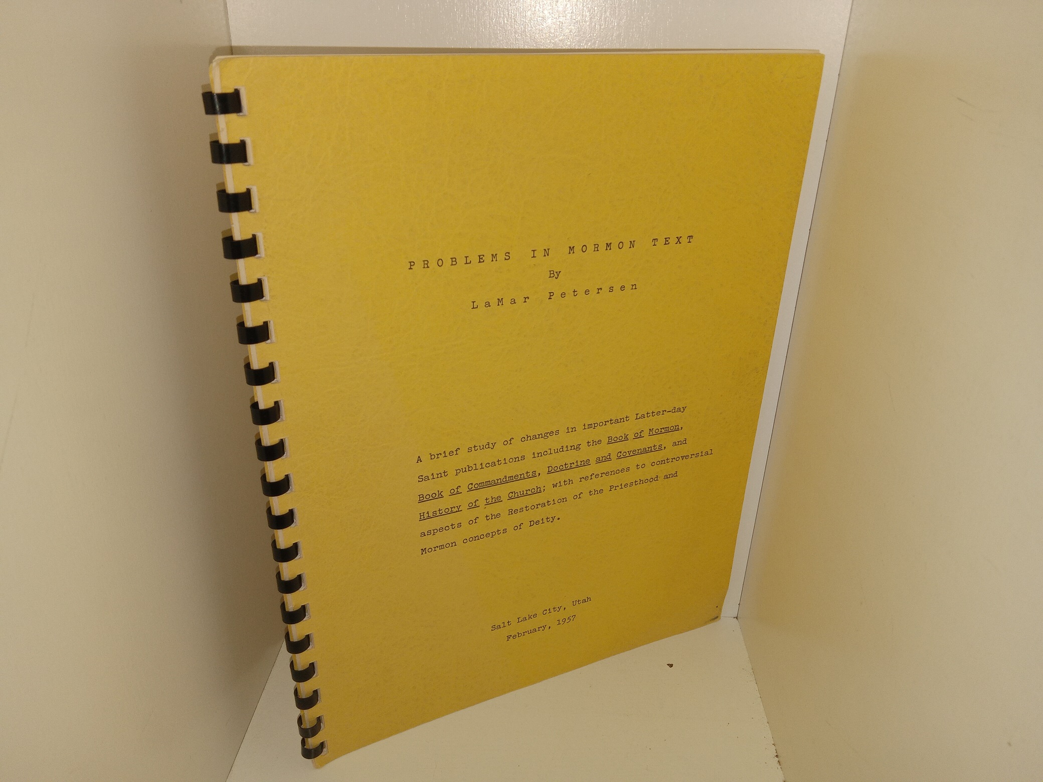 Problems in Mormon Text (1957) ~ by LaMar Petersen