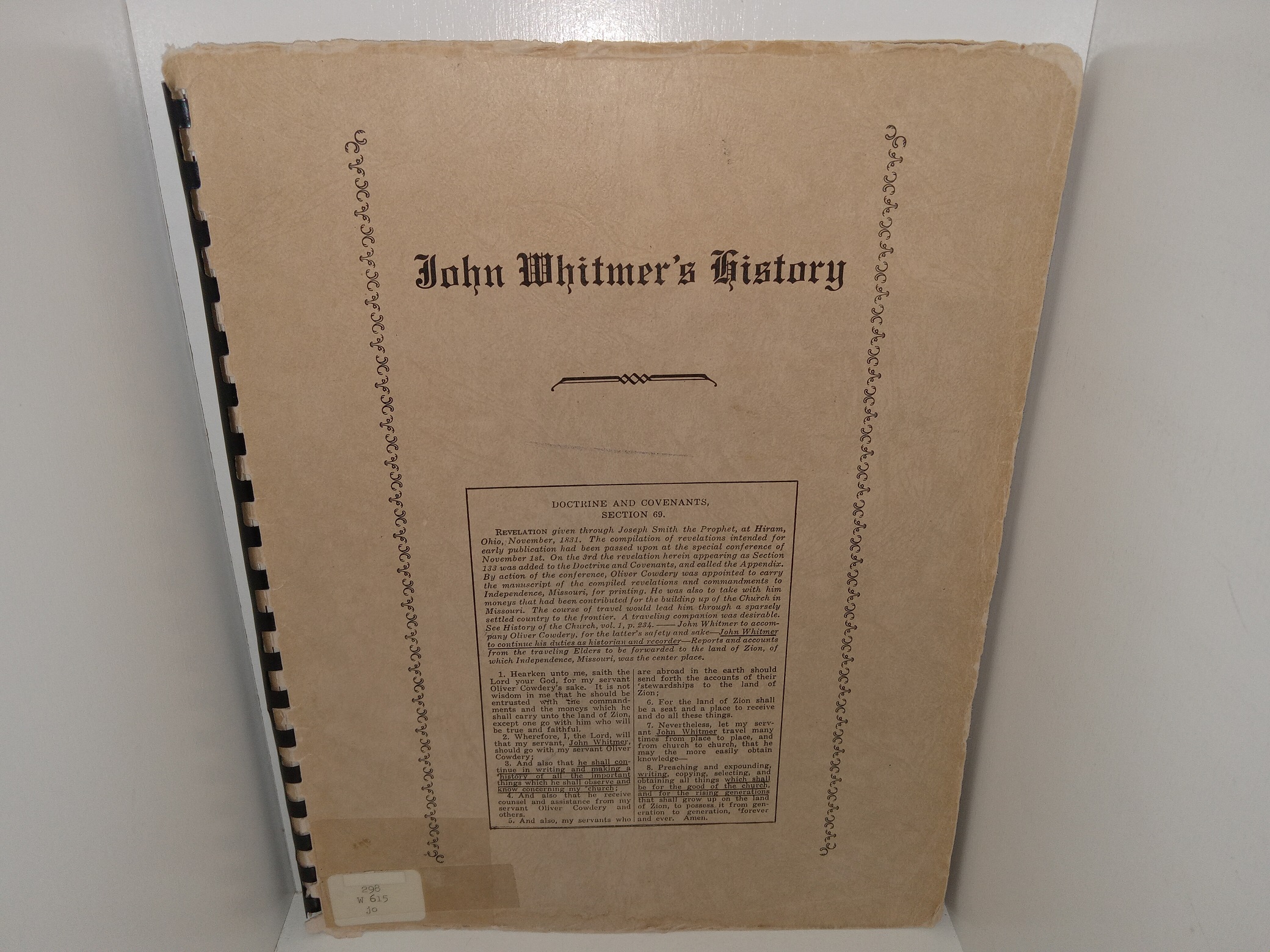 John Whitmer’s History (Ex-Library) (Unknown Publishing Date) ~ Unknown Author
