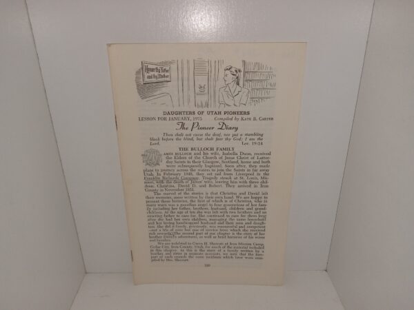 Daughters of Utah Pioneers: Lesson for January, 1975: The Pioneer Diary (1975) ~ Compiled by Kate B. Carter