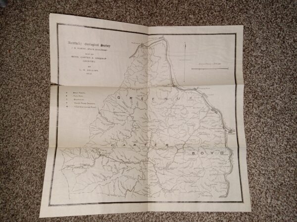 Kentucky Geological Survey, J.B. Hoeing, State Geologist: Map of Boyd, Carter & Greenup Counties (1913) ~ by L. M. Sellier