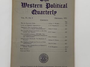 The Western Political Quarterly Vol. IV No. 4 December, 1951