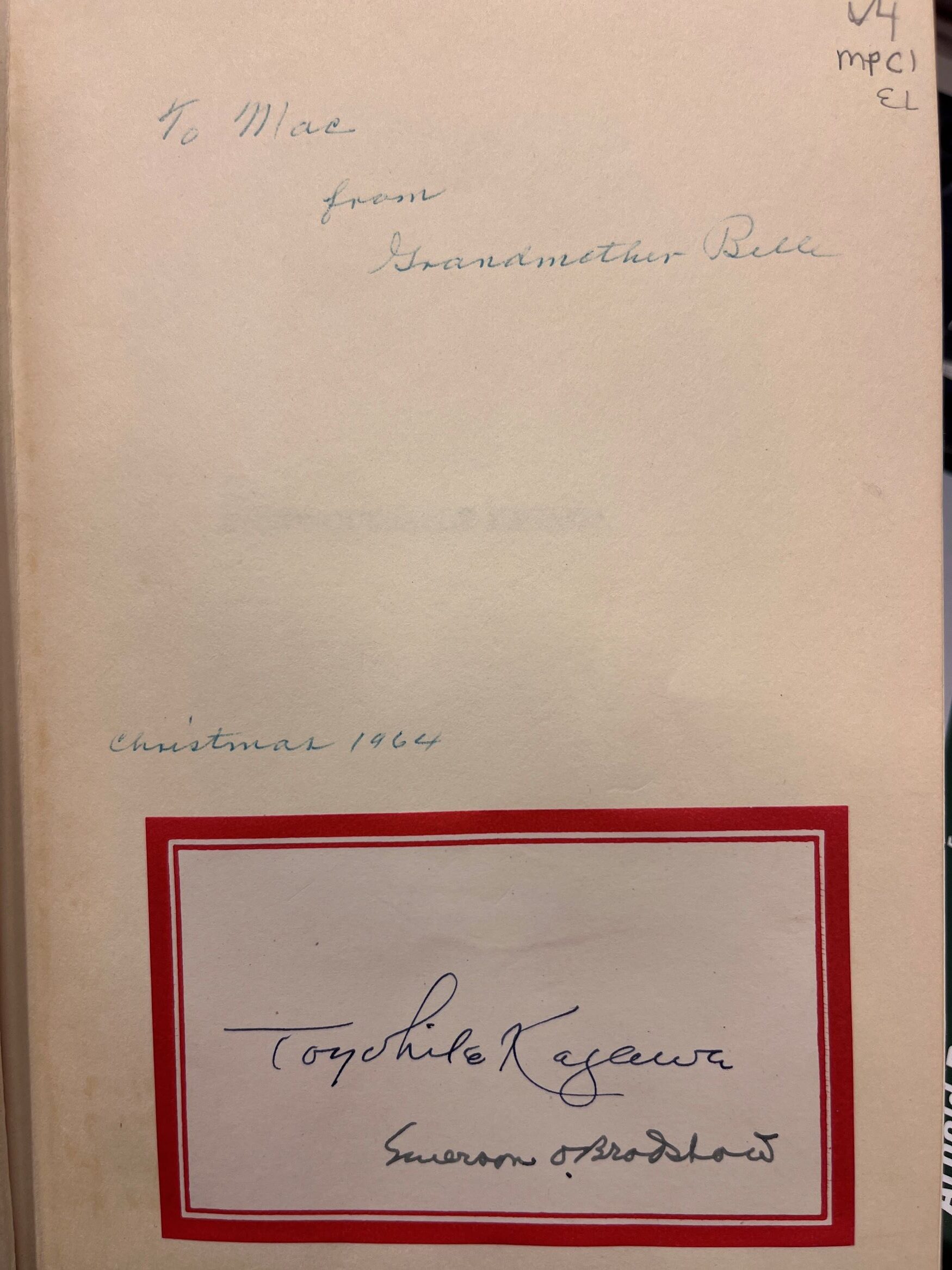 1952 – Unconquerable Kagawa – Emerson O. Bradshaw (Signed First Edition) – Hardcover