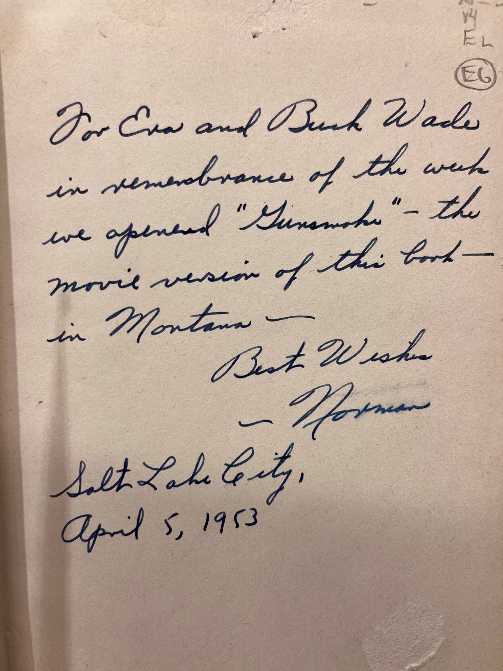 1951 – Roughshod – Norman A. Fox (Signed First Edition) – Hardcover