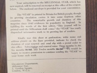Single Sheet Letter From the Millennial Star Office in London --- To Dr. Francis W. Kirkham