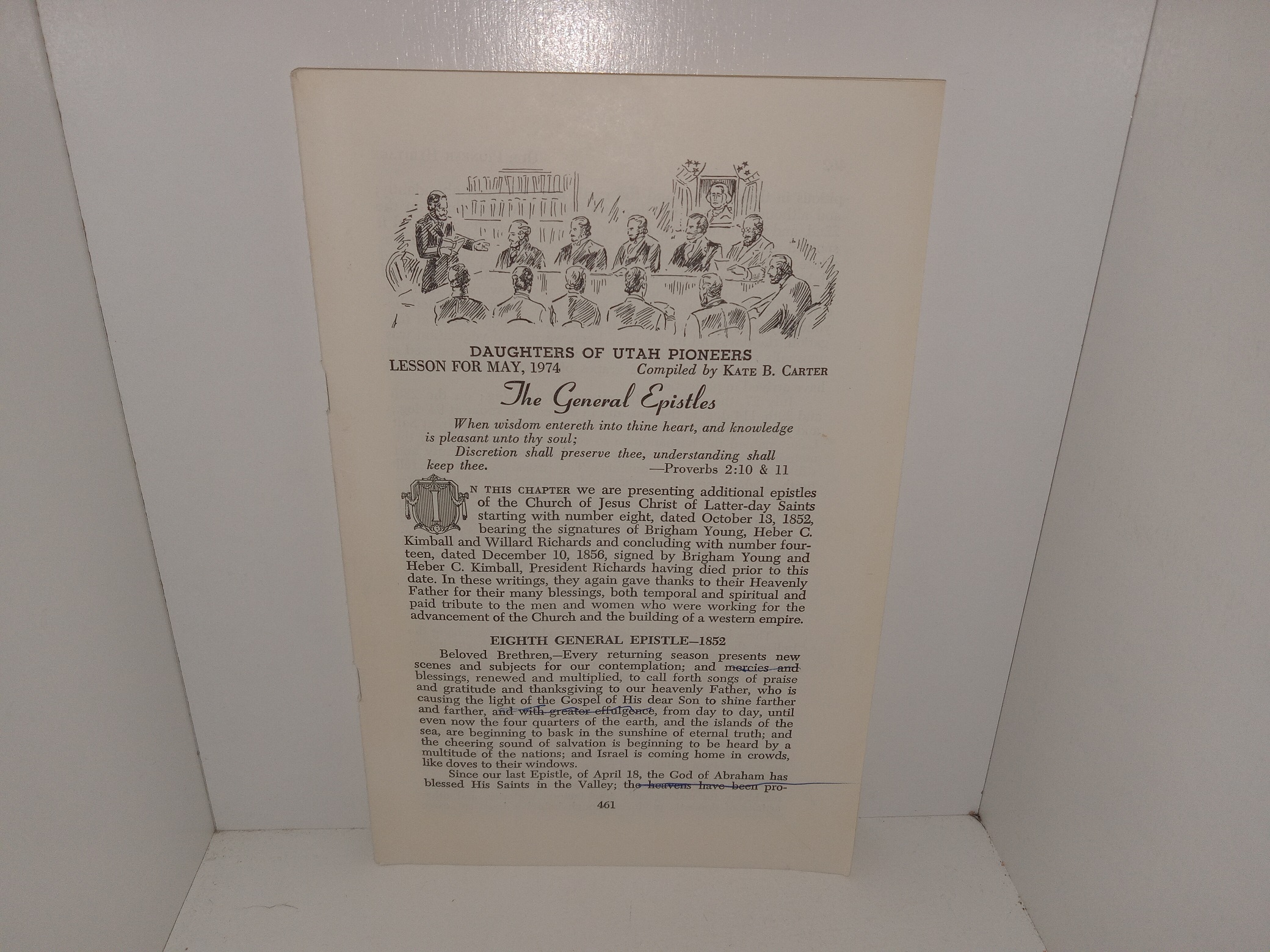Daughters of Utah Pioneers: Lesson for May, 1974: The General Epistles (1974) ~ Compiled by Kate B. Carter