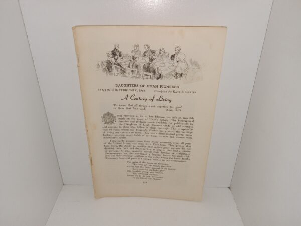 Daughters of Utah Pioneers: Lesson for February, 1964: A Century of Living (1964) ~ Compiled by Kate B. Carter