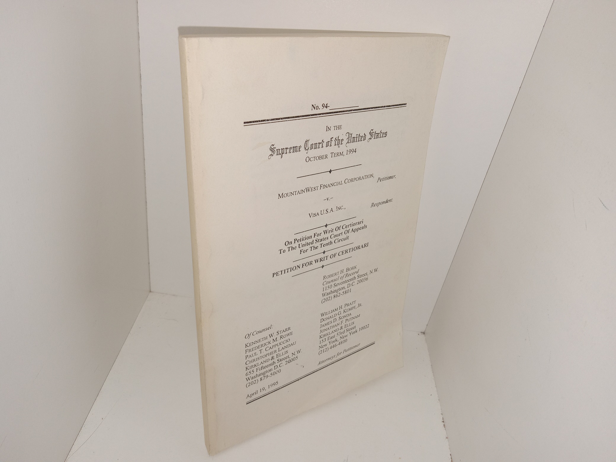 No. 94: In the Supreme Court of the United States: October Term, 1994 (1994)