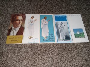 5 LDS Pamphlets: Joseph Smith’s Testimony / The Church as Organized by Jesus Christ / Faith in the Lord Jesus Christ / Come and See: The Church of Jesus Christ of Latter-day Saints / Washington Temple (See Details)