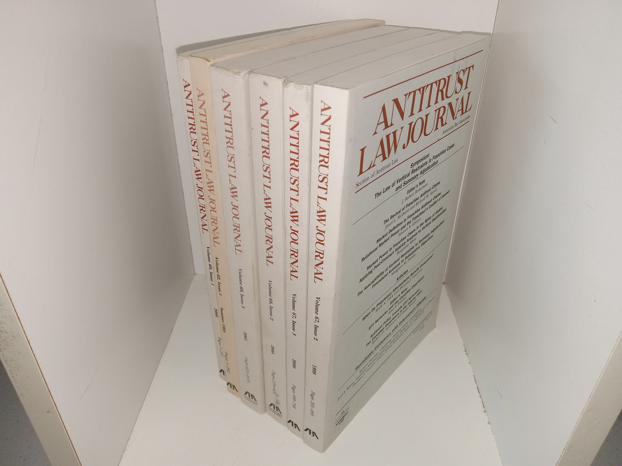 6 Issues of Antitrust Law Journal for the Years 1993, and 1999-2001