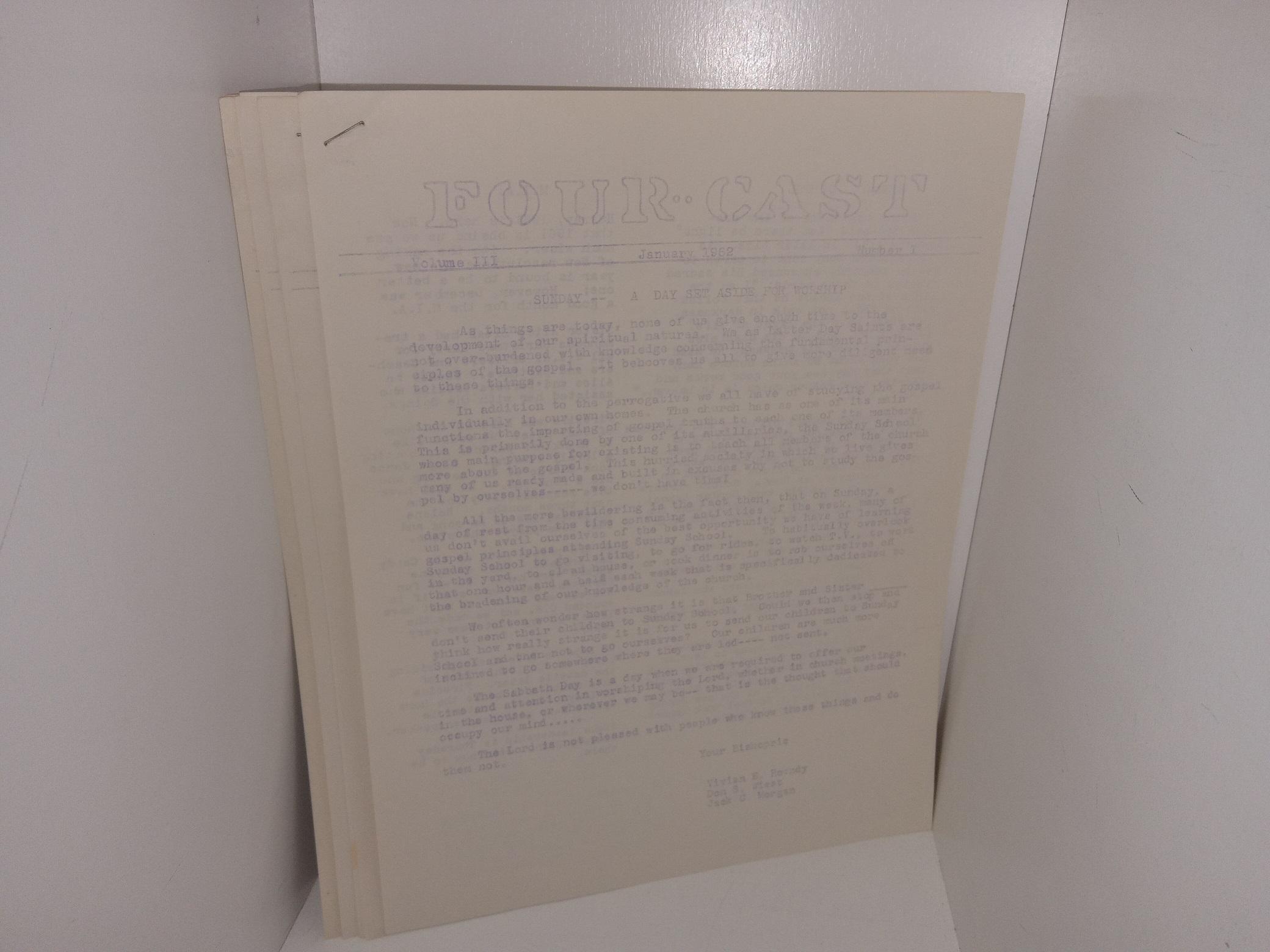 7 Issues of Four-Cast for the Year 1962 9Some in Multiples)