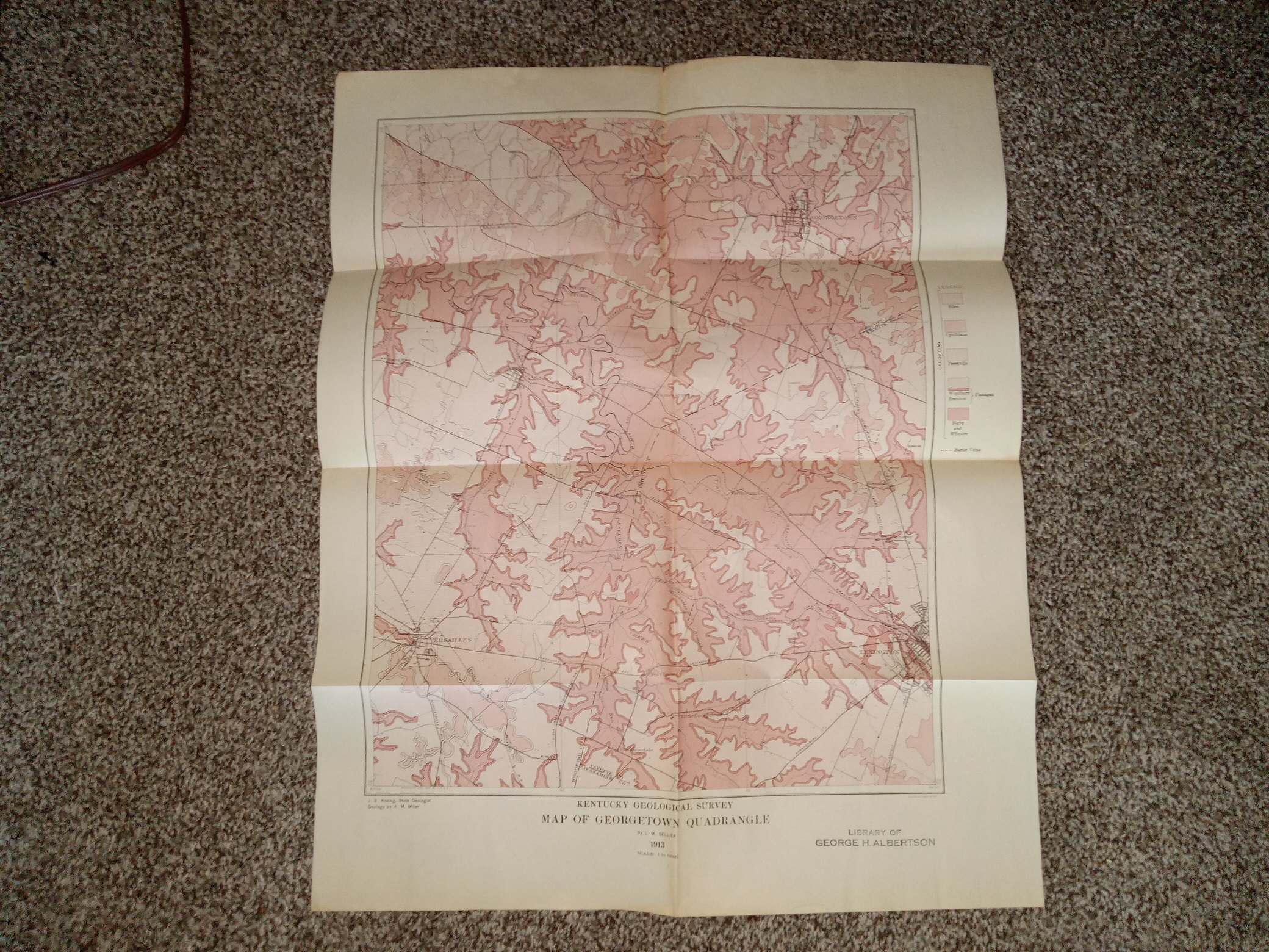 Kentucky Geological Survey: Map of Georgetown Quadrangle: 1913 (Fold-up Map) (1913)