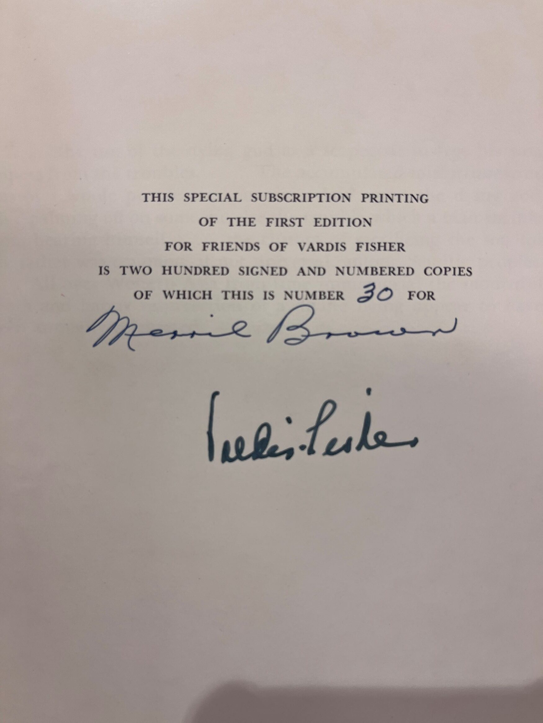 1956 – A Goat for Azazel: A Novel Of Christian Origins – Vardis Fisher (Signed First Edition) – Hardcover