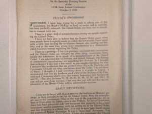 United Order and Church Welfare – From an Address Delivered by President Clark – Private Ownership(1942)