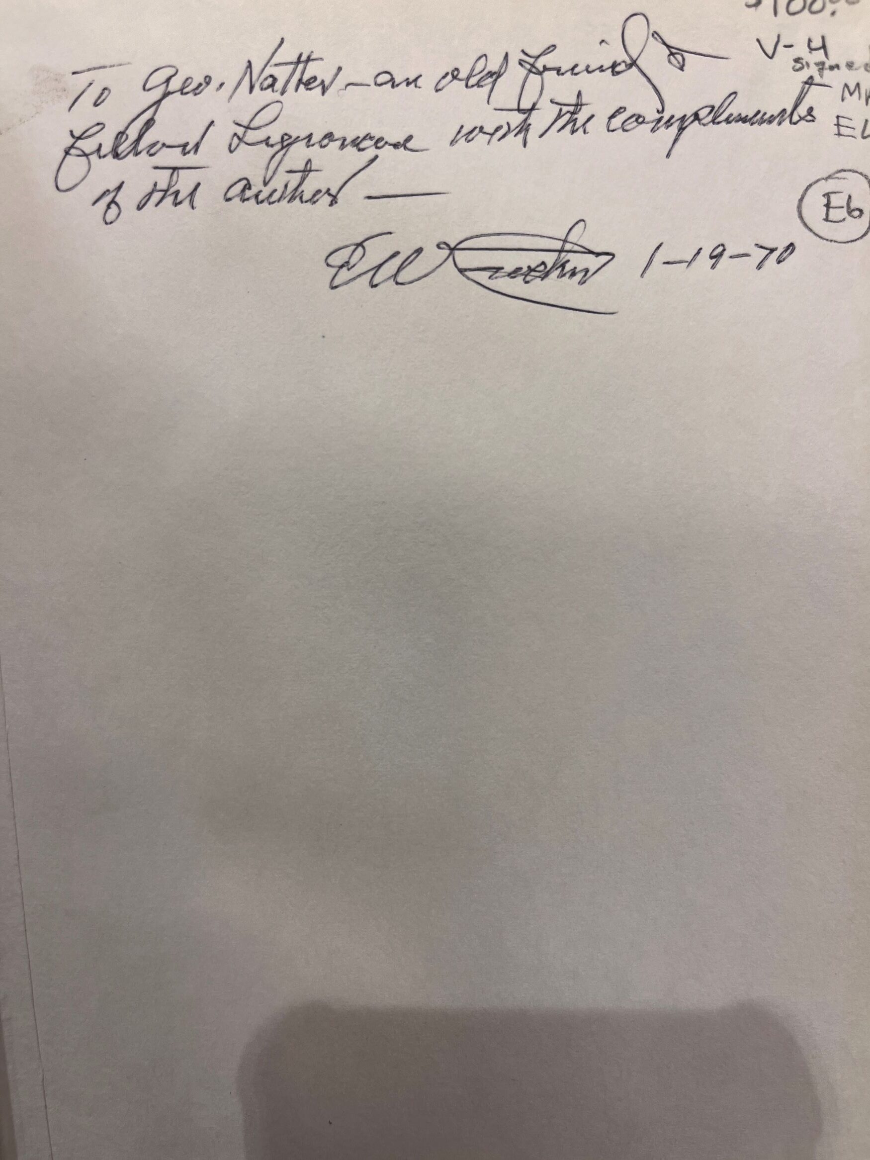 1969 – Lyrics of a Yankee Minstrel: “Throughout the Years” – E. W. Crocker (Signed First Edition) – Hardcover