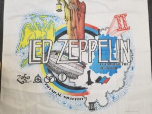 Led Zeppelin Banner — In Through the Out Door — Physical Graffiti I, II, III —  46″x45″