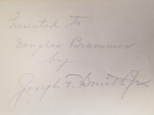 1909 LDS Book Signed by Joseph Fielding Smith [Joseph F. Smith Jr.] — Origin of the “Reorganized” Church and the Question of Succession