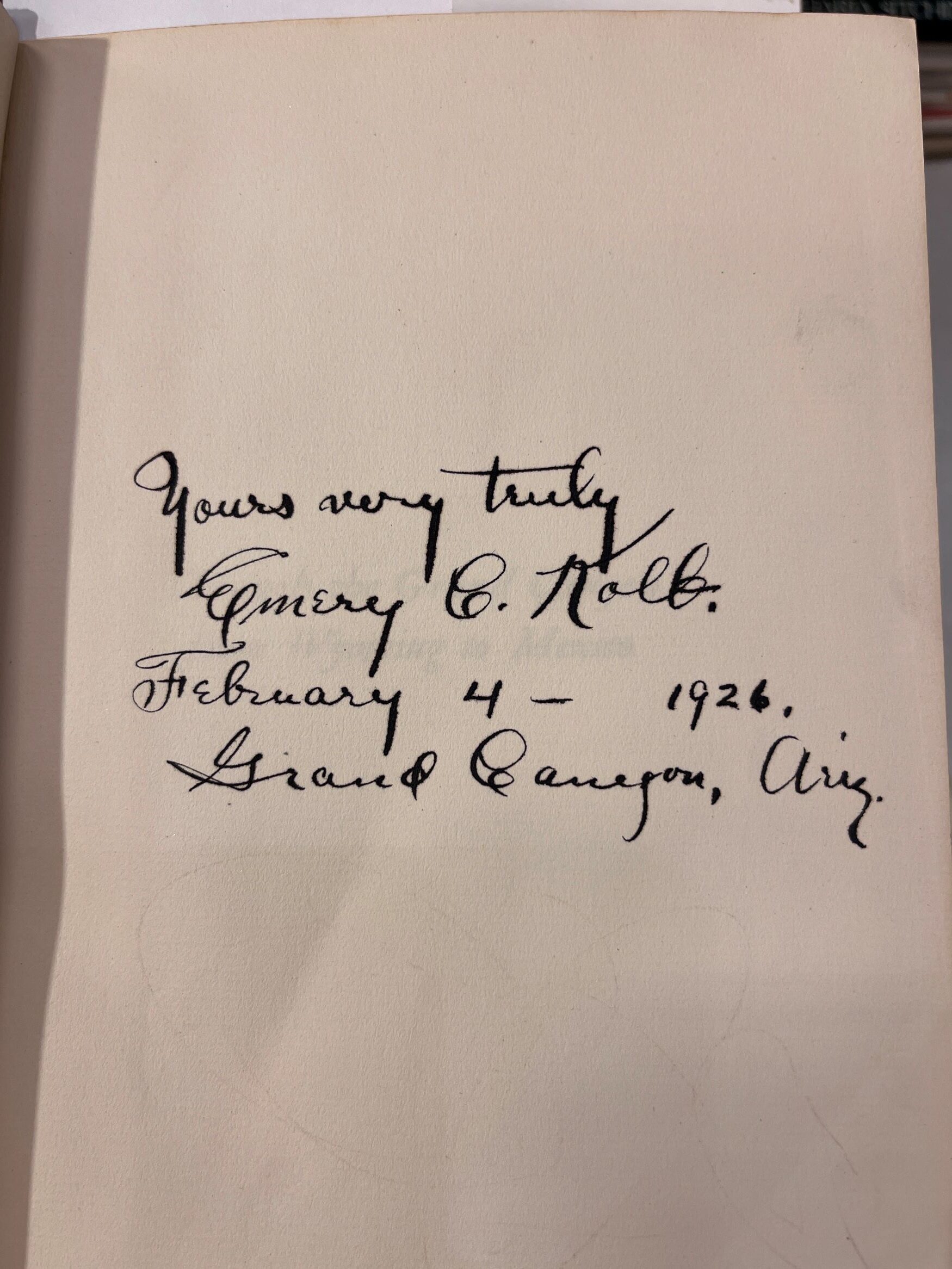 1920 – Through the Grand Canyon from Wyoming to Mexico – Ellsworth L. Kolb (Signed) – Hardcover