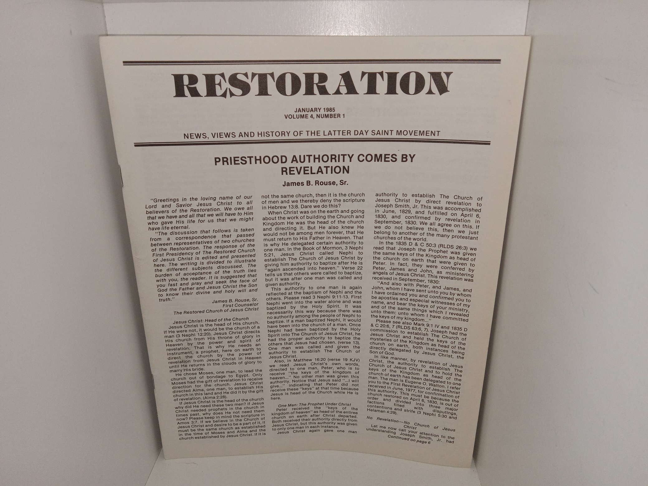Restoration: Vol. 4, No. 1, January 1985 (1985)