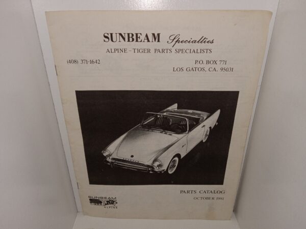 Sunbeam Specialties: Alpine – Tiger Parts Specialists: Parts Catalog, October 1981 (1981)
