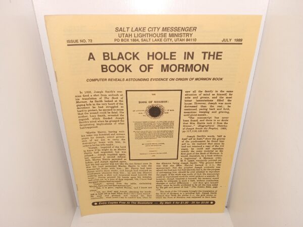 Salt Lake City Messenger: Issue No. 72, July 1989 (1989)