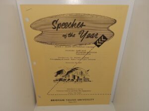 Speeches of the Year: Heber J. Grant Oratorical Contest: Brigham Young University, Provo, Utah (1953) ~ Orators: Gary Kay, Stanford Sorenson, and Varlene Cook