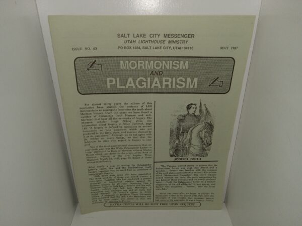 Salt lake City Messenger: Issue No. 63, May 1987 (1987)