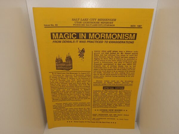 Salt Lake City Messenger: Issue No. 65, November 1987 (Unbound) (1987)