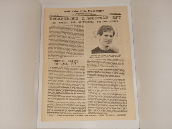 Salt Lake City Messenger: Issue No. 44, November 1980 (Unbound) (1980)