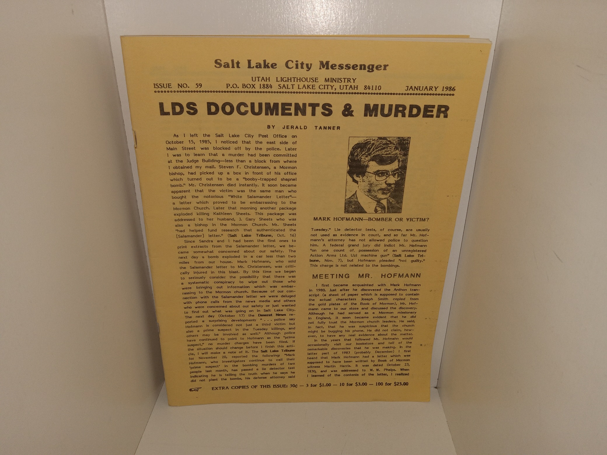 Salt Lake City Messenger: Issue No. 59, January 1986 (1986)