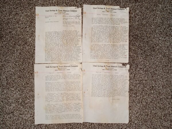 Utah Savings & Trust Abstract Company: Decree of Distribution: 10 (4 Sheets) (1879)