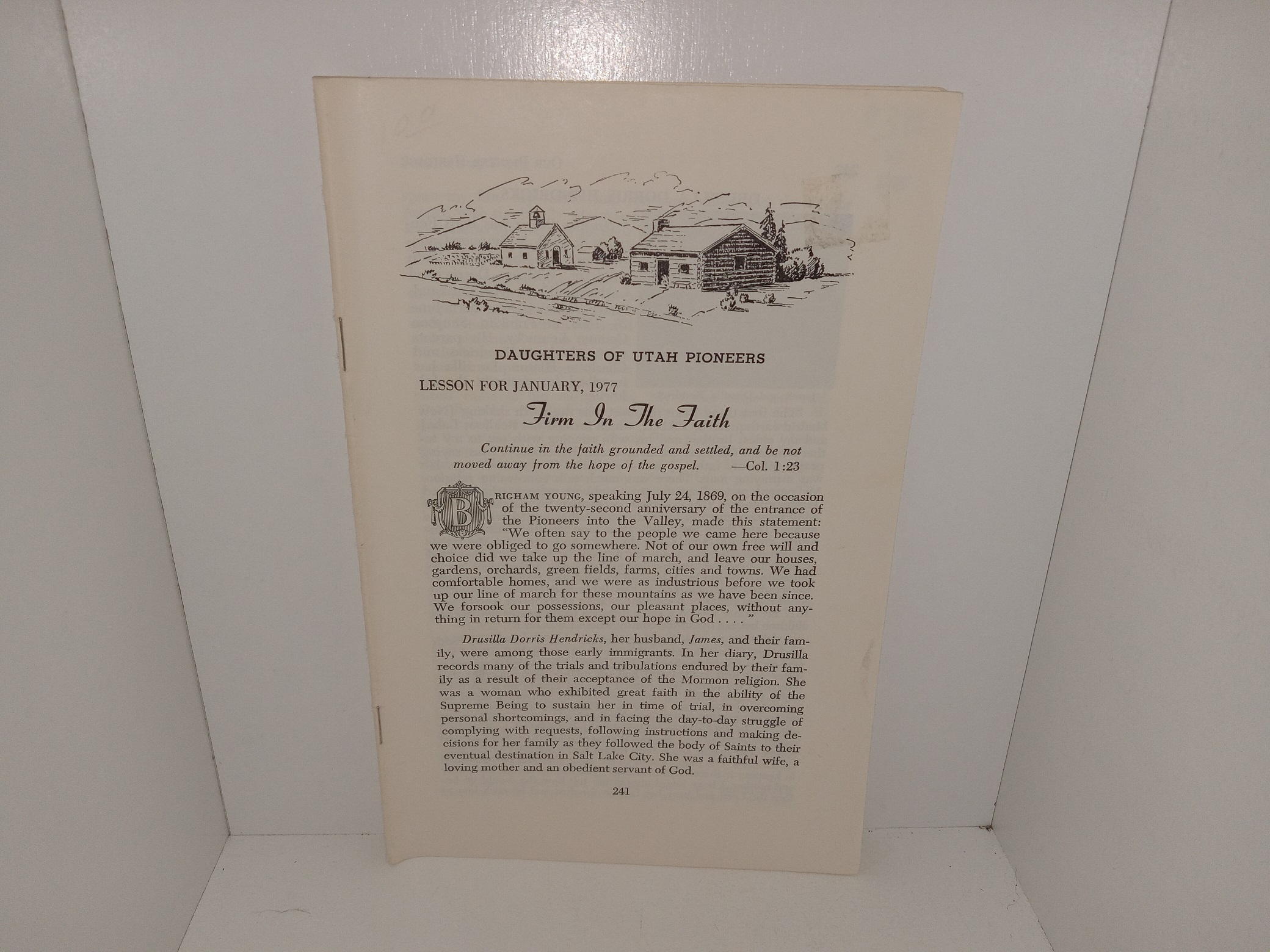 Daughters of Utah Pioneers: Lesson for January, 1977: Firm In The Faith (1977)
