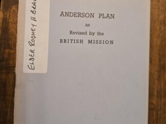 1951 -- Anderson Plan as Revised by the British Mission / Rare Pamphlet / London
