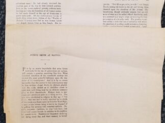 Some Uncut Folded Pages from Josiah Quincy's book FIGURES OF THE PAST, with information on "Joseph Smith at Nauvoo"