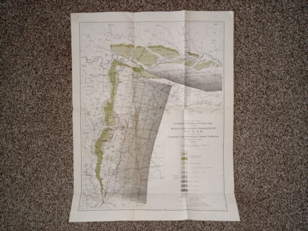 Map of the Woodbine Artesian Reservoirs of the Black and Grand Prairies of Texas Including the Eastern and Western Cross Timbers (1900) ~ by Robert T. Hill