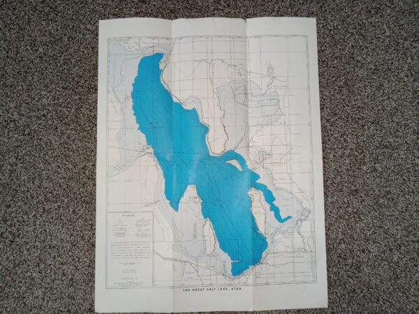Map of the Great Salt Lake (Fold-Up Map) (1961) ~ by A. J. Eardley