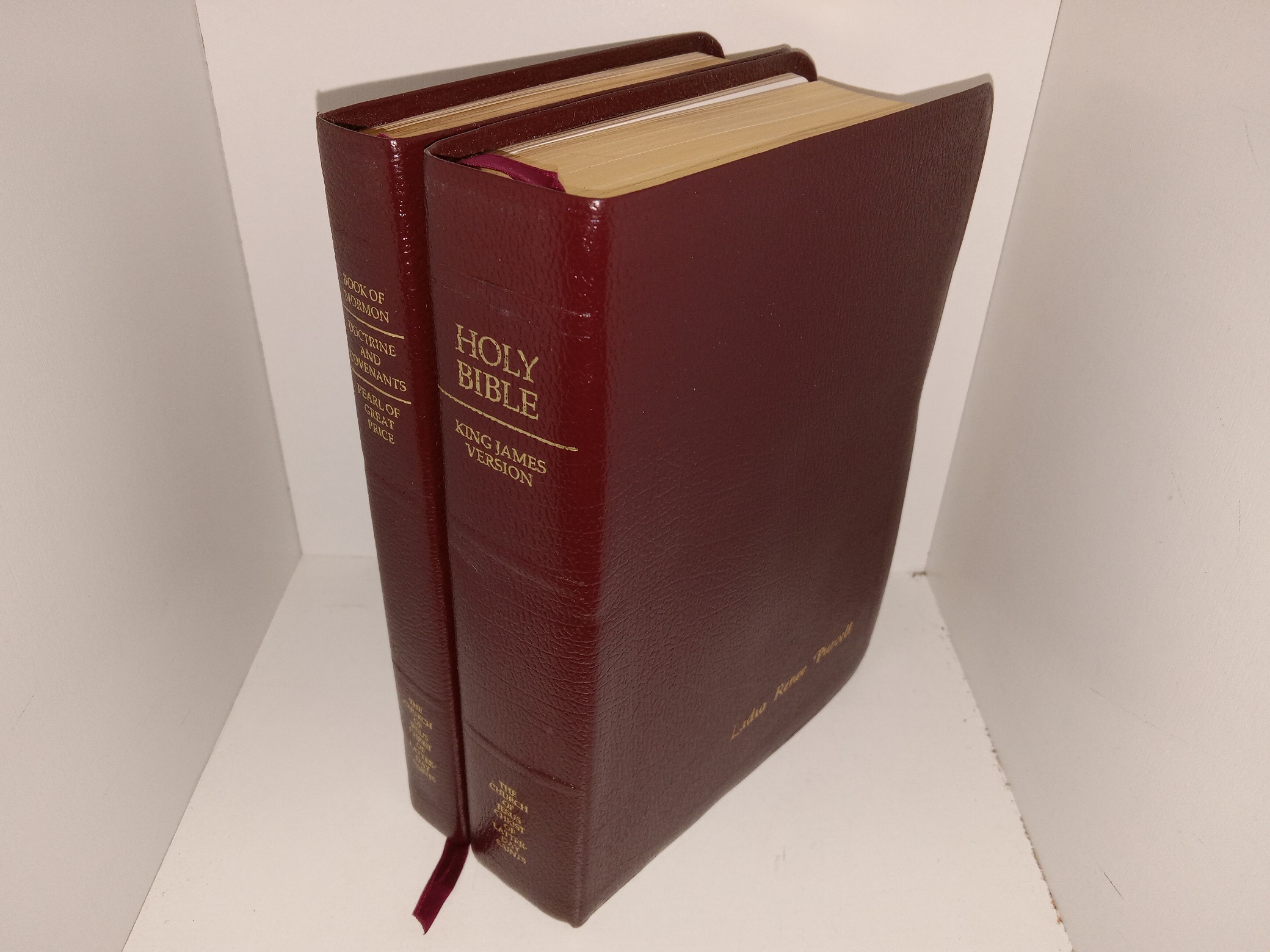 LDS Holy Bible and Triple Combination Set in Burgundy Vinyl (2003)
