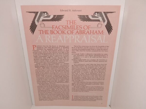 The Facsimiles of The Book of Abraham: A Reappraisal (Unbound) (Unknown Publishing Date) ~ by Edward H. Ashment